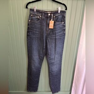 Madewell High Rise Dark Blue Slim Boy Jeans NWT 27T